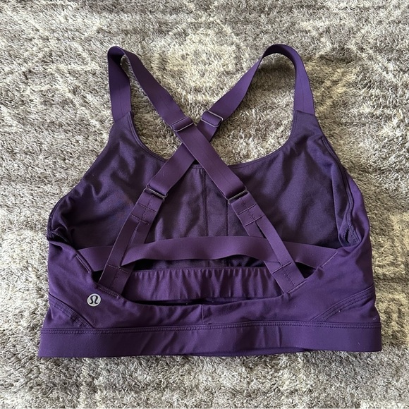 Lululemon Strappy Longline Sports Bra Dark Purple 8 - Picture 1 of 6